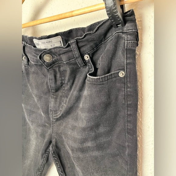 FREE PEOPLE HIGH WAISTED DISTRESSED SKINNY JEANS - Picture 2 of 6